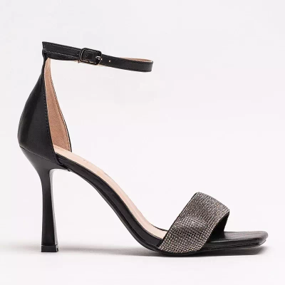 OUTLET Sandales noires pour femme à talon haut Enedi - Footwear