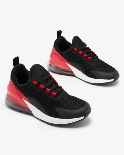 OUTLET Chaussures de sport pour femmes noires avec empiècement rouge Neterika - Footwear