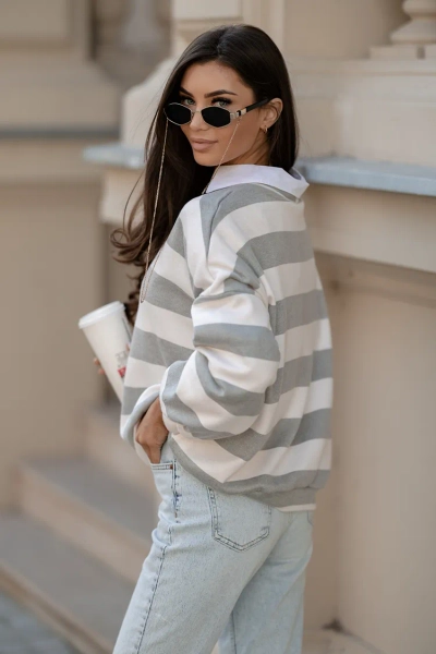 Royalfashion Thin Pull rayé pour femme