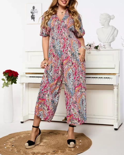 Combinaison à motifs pour femme en rose - Vêtements