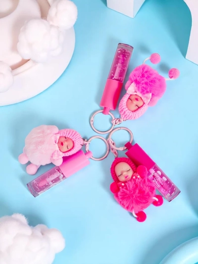 Gloss à lèvres pour enfants avec poupée Rose Foncé
