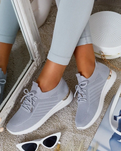 Royalfashion Chaussures de sport en tissu pour femmes Amgent