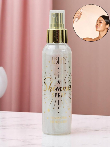 USHAS Spray d'été – Enlumineur liquide visage et corps Blanc