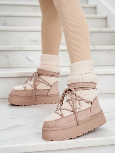 Royalfashion Bottes de neige à lacets pour femme Evonie