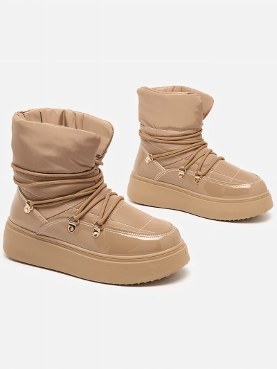 Royalfashion Bottes de neige à enfiler pour femme de couleur marron Dabenda