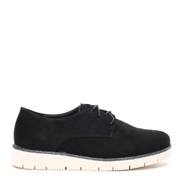 Czarne półbuty z ekologicznego zamszu Mavis- Obuwie