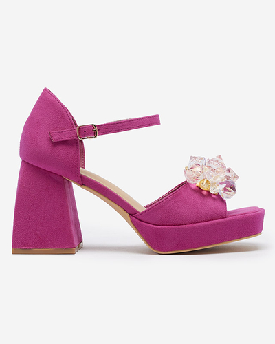 Fuchsia Sandales à talons hauts pour femmes avec cristaux Celidi - Footwear