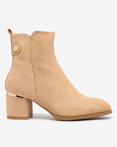 Royalfashion Bottes basses à talon aiguille pour femme en marron clair Dogdas