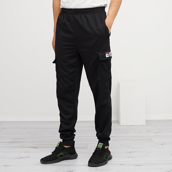 Pantalon de survêtement noir pour homme avec poches - Vêtements