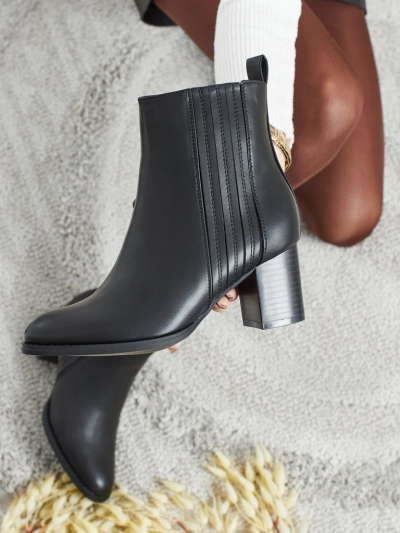 Bottines femme en cuir écologique à talon bloc Nerelle