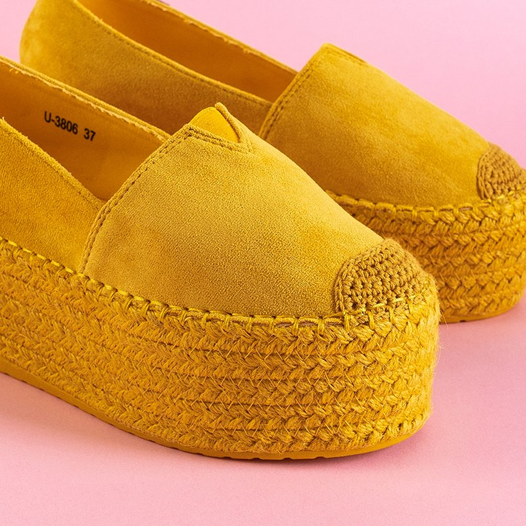 Espadrilles jaunes pour femmes sur une plateforme haute Kentuki - Footwear