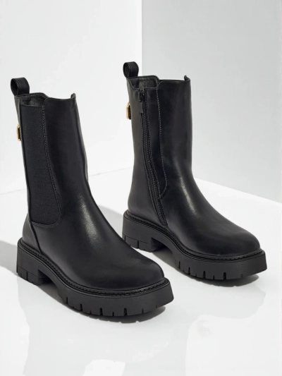 Bottines hautes pour femmes en cuir écologique Varinell