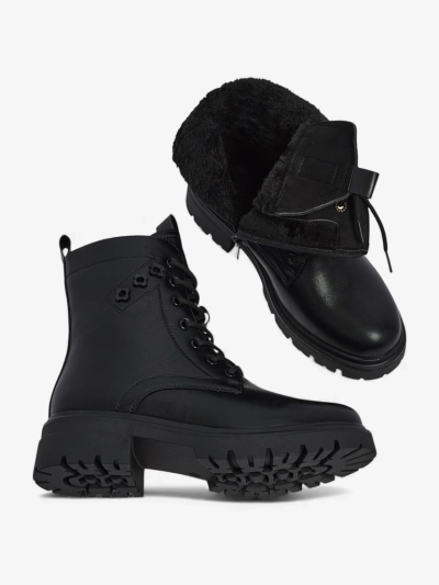 Bottines à lacets pour femmes en cuir écologique Nometa