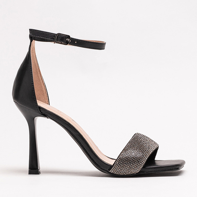 Sandales femme noires sur stiletto Enedi - Footwear