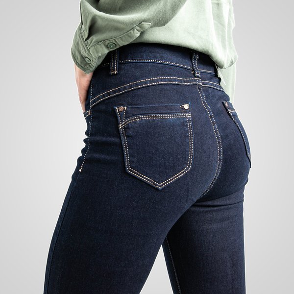 Pantalon taille haute bleu foncé - Pantalon 1