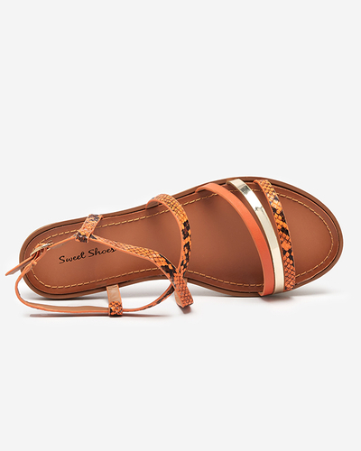Orange sandales pour femmes à la peau de serpent Elione - Footwear