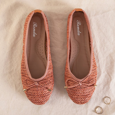 Ballerines tissées femme Wewo Orange - Chaussures