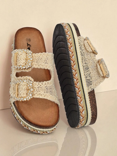 Royalfashion Mules pour femme avec boucles strass GlamCork