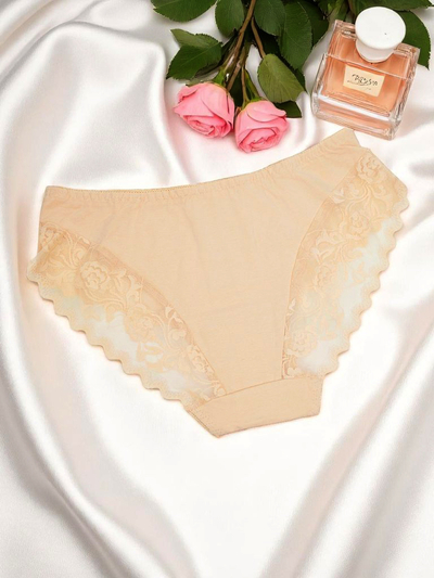 Royalfashion Culottes en coton pour femmes avec dentelle Pure Lace