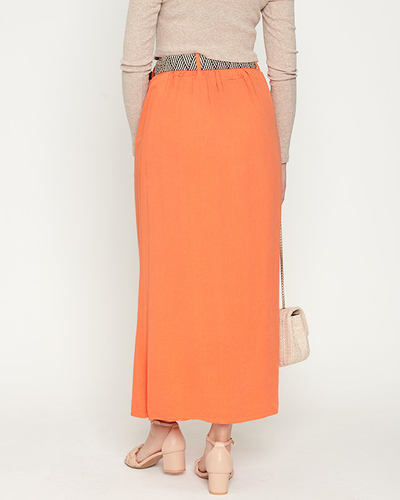 Jupe midi orange pour femme - Vêtements