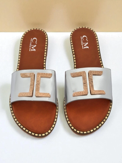 Royalfashion Mules en cuir écologique pour femme avec décoration Gildra