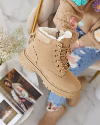 Royalfashion Bottes de trappeur isolées pour femmes marron clair Radoras