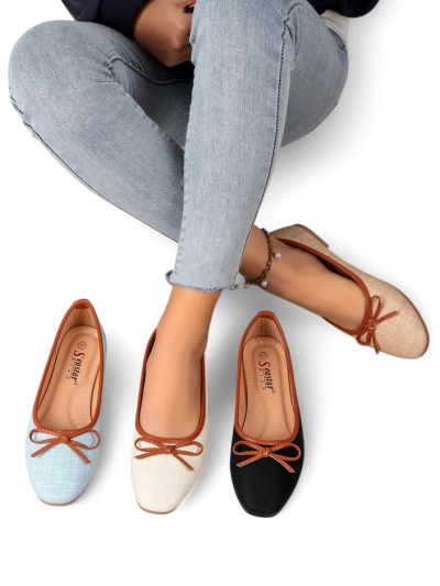 Royalfashion Ballerines pour femmes avec paillettes et un nœud Aramie