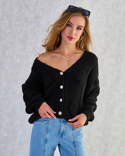 Royalfashion Pull tricoté pour femme avec boutons