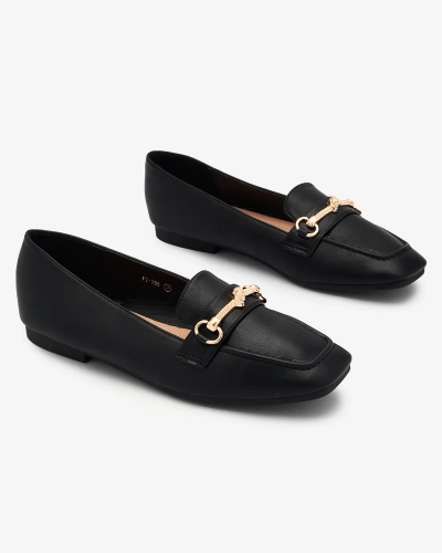 Royalfashion Mocassins pour femmes noirs avec ornements dorés Olerika