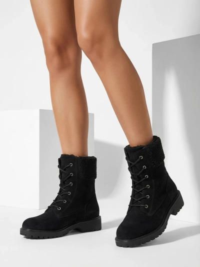 Bottines à lacets pour femmes en daim écologique Trevolla