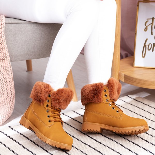 Bottes Tim marron avec garniture en fourrure - Chaussures