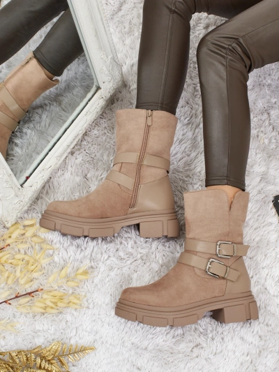 Bottines hautes pour femmes en éco-daim Callire