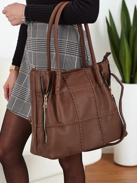 Sac à main shopper pour femmes en cuir écologique Azure Time