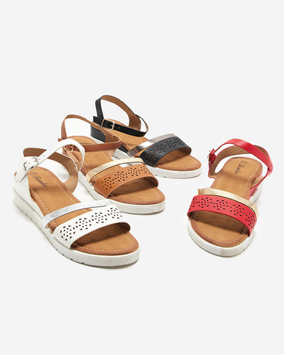 OUTLET Sandales femme noires à semelle compensée basse Dotif- Footwear