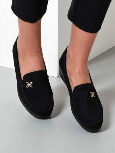 Royalfashion Mocassins pour femmes sur une petite semelle compensée Lomman