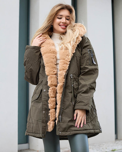 Veste d'hiver verte pour femme GRANDE TAILLE - Vêtements
