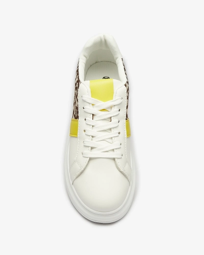 Royalfashion Chaussures de sport pour femmes blanches et marron Mlysio