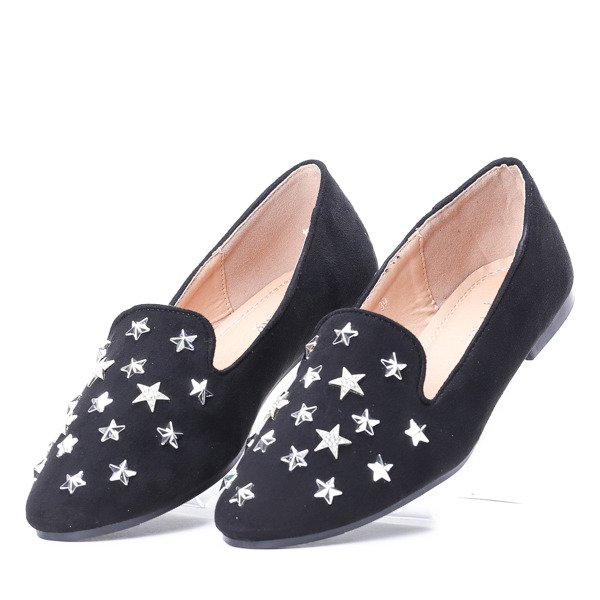 Czarne mokasyny z gwiazdkami Shimmer- Obuwie