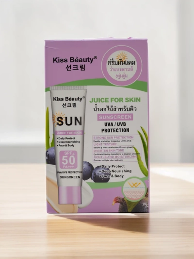 Crème Solaire Kiss Beauty 50 SPF en sachets de 30 ml x 10 pcs