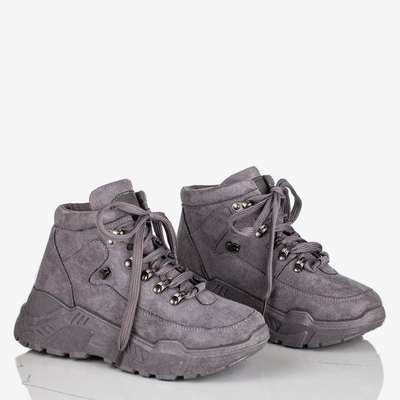 Chaussures de sport grises pour femmes avec une tige haute Paradiso - Chaussures 1