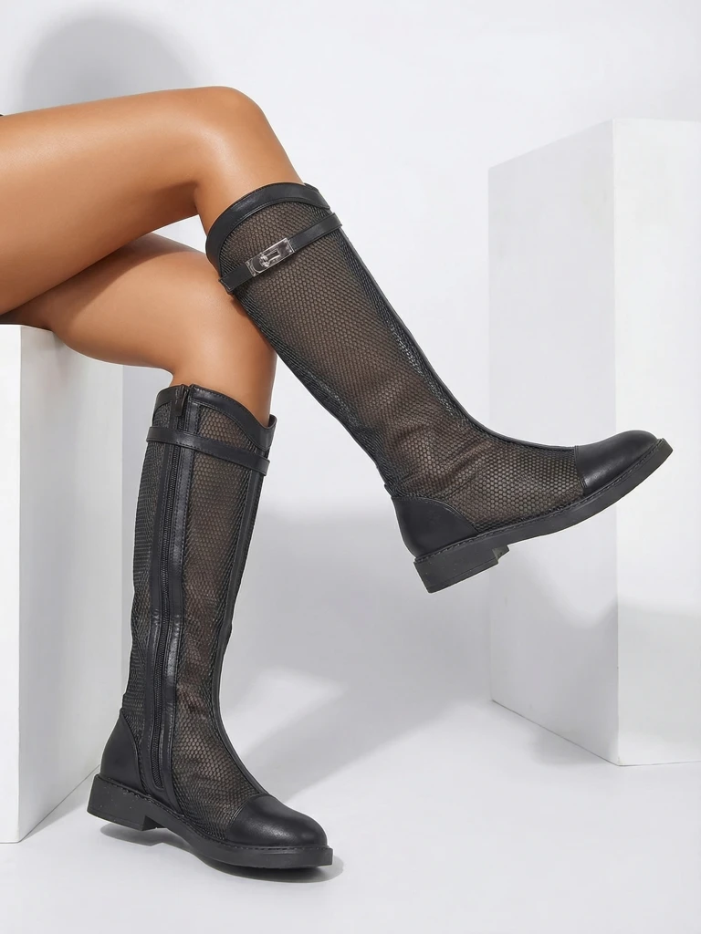 Royalfashion Bottines pour femmes à haute perforation Ovittole