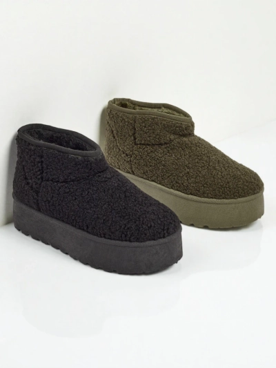 Bottes courtes imitation bottes de neige pour femmes Marellin