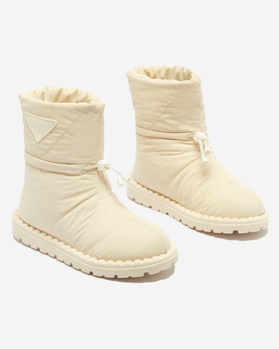 Bottes de neige matelassées crème pour femmes sur une semelle plate Ferri - Footwear