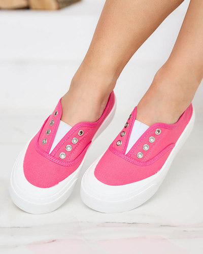 OUTLET Baskets femme rose foncé avec une semelle plus épaisse Askol- Shoes