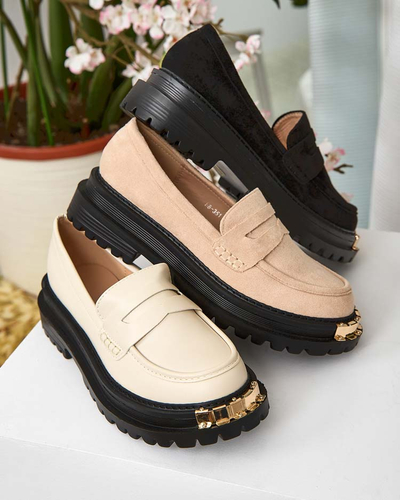 Mocassins Giulia Beige en Cuir Écologique