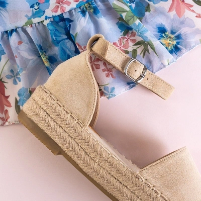 OUTLET Sandales pour femmes beiges sur la plateforme Sitra - Footwear