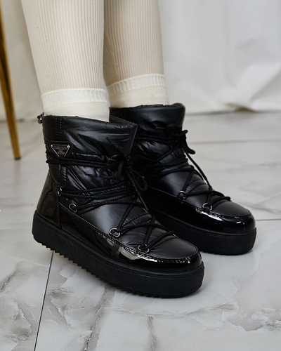 Royalfashion Bottes à enfiler pour femmes bottes de neige a'la en noir Nevsone