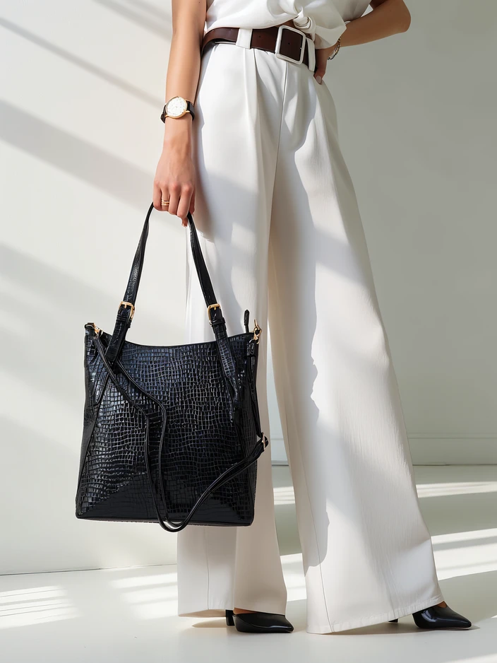 Sac à main en vernis pour femmes de Royalfashion, grand modèle avec embossage