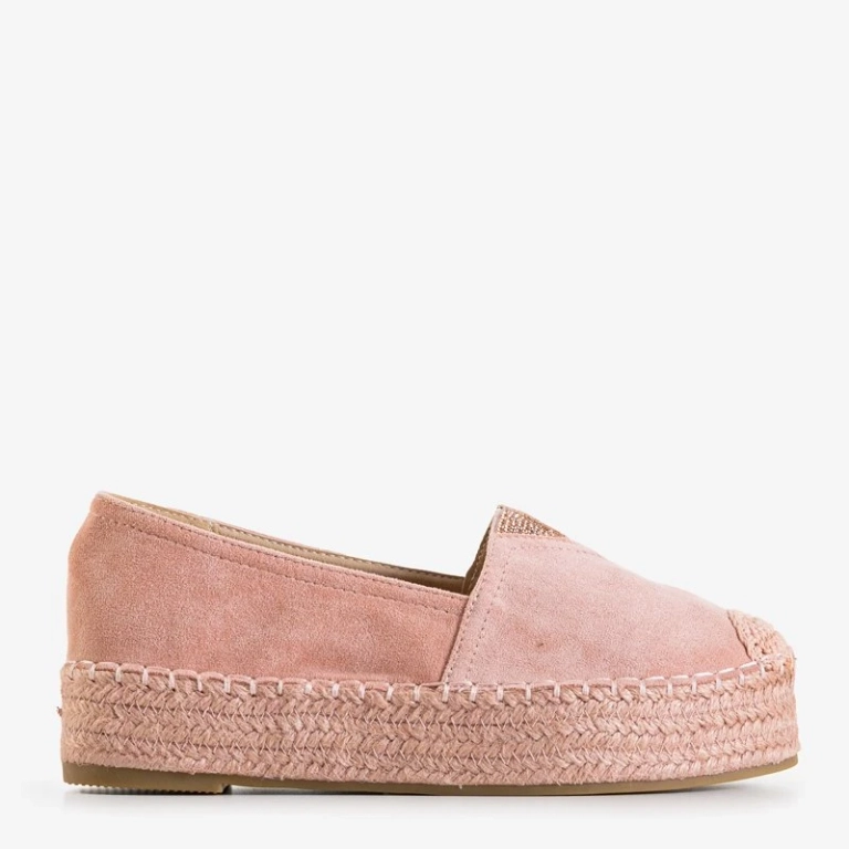 OUTLET Espadrilles roses pour femmes avec zircons cubiques Asira - Chaussures