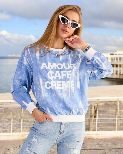 Royalfashion Sweat-shirt en coton à imprimé fin pour femme